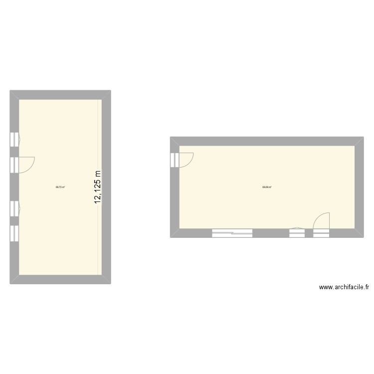 Maison 1. Plan de 2 pièces et 139 m2
