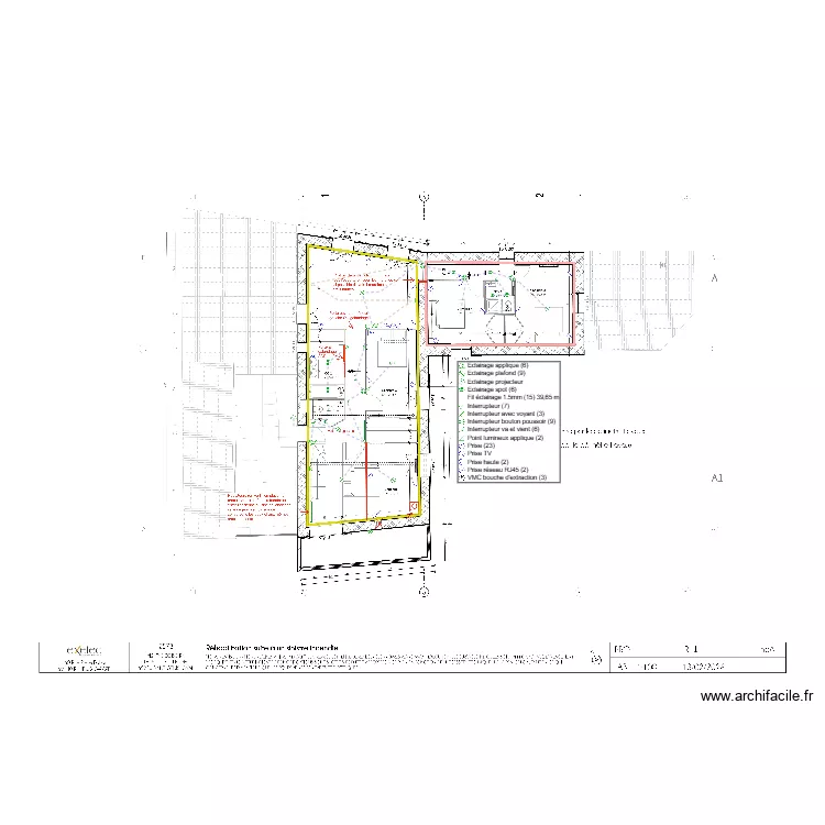 Plan elec R+1 De Boiry. Plan de 