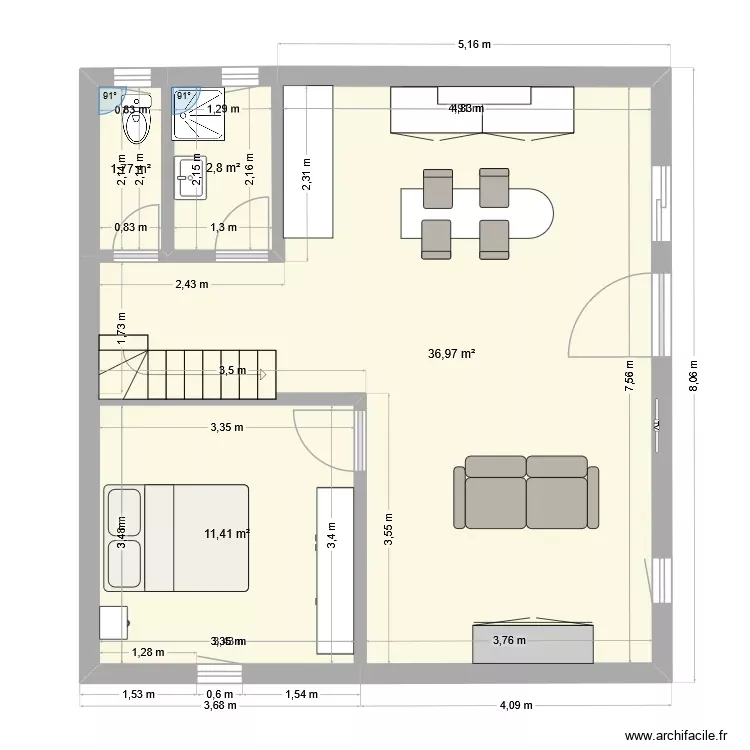 My house. Plan de 4 Pièces et 53 m² My house. Plan de 4 Pièces et 53 m²