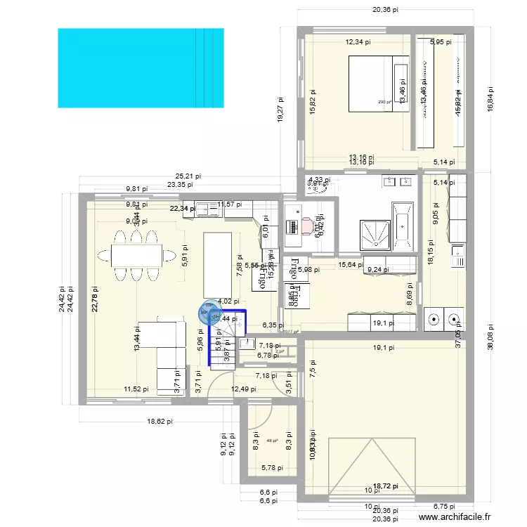 555-7. Plan de 4  et 132 m²