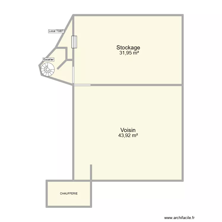 sous-sol HUDA. Plan de 5  et 85 m²