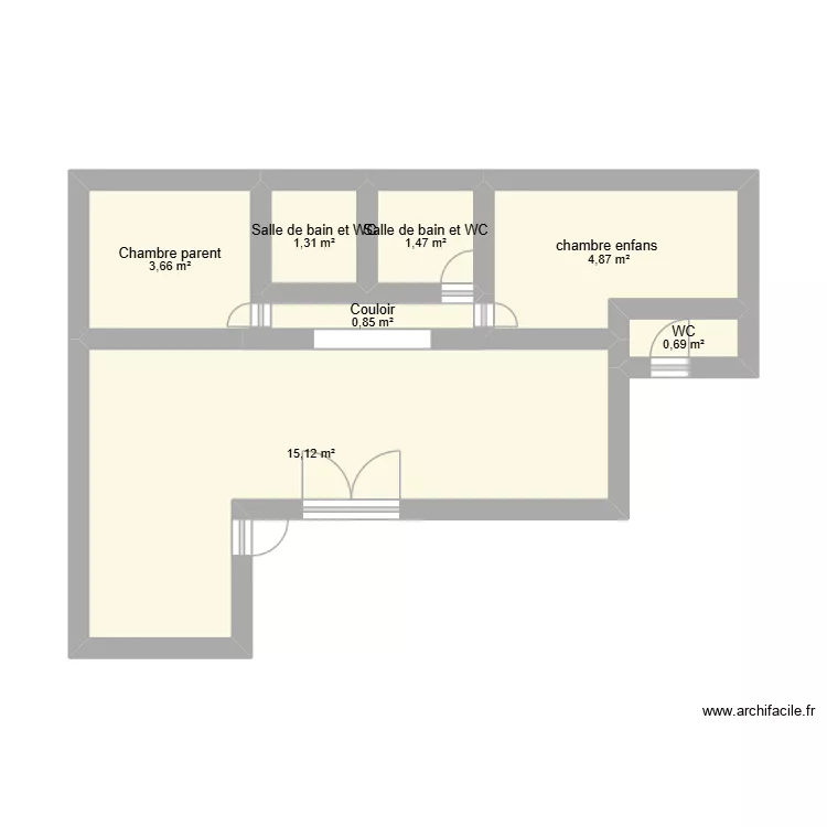 maison. Plan de 7  et 29 m²