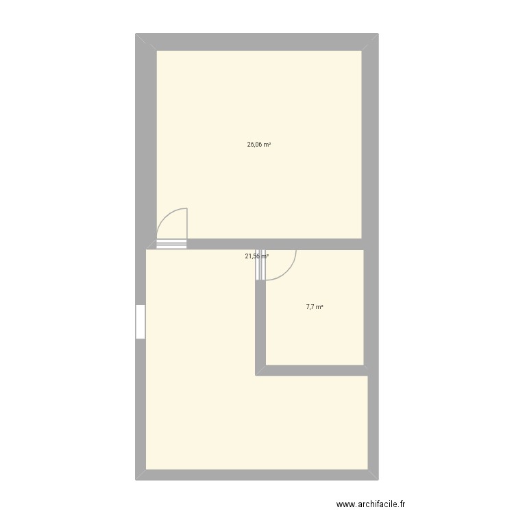 Bureau 220. Plan de 3 pièces et 97 m2