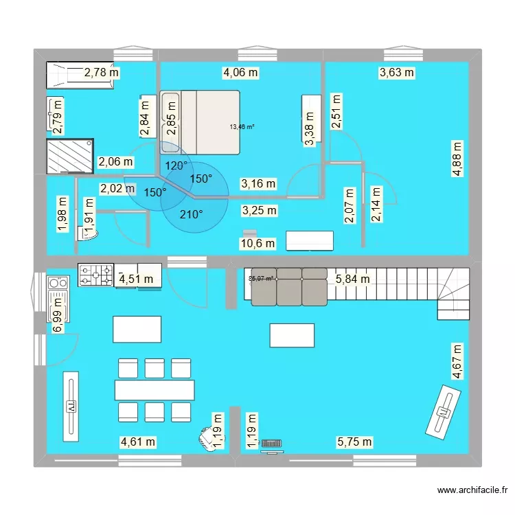 rch romain 2. Plan de 2 Pièces et 99 m² rch romain 2. Plan de 2 Pièces et 99 m²