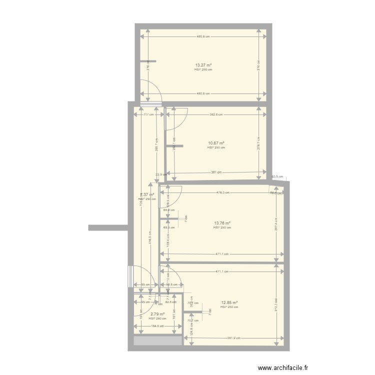 FONCIA EV B22. Plan de 7 pièces et 61 m2