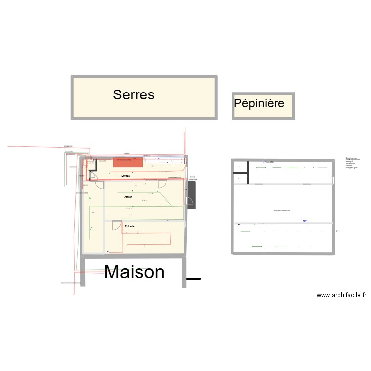 Hangar Corroy élec. Plan de 5 pièces et 265 m2