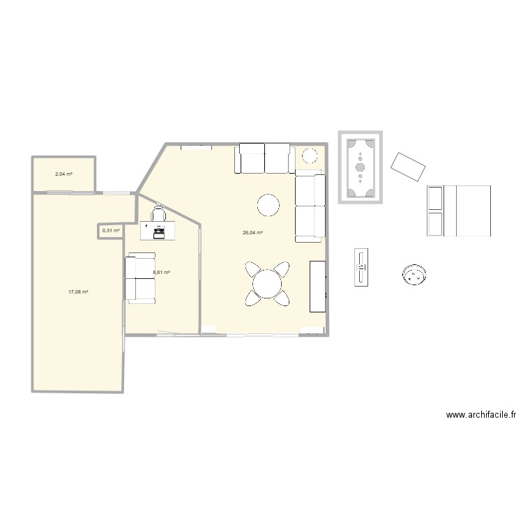 BUREAU CHAMBRE SALON. Plan de 0 pièce et 0 m2