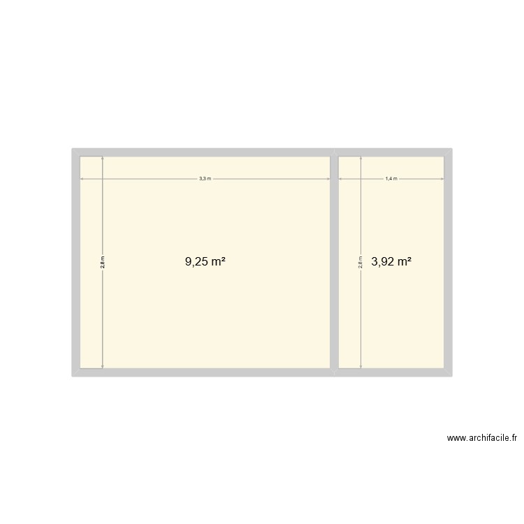 ABRIT. Plan de 2 pièces et 13 m2