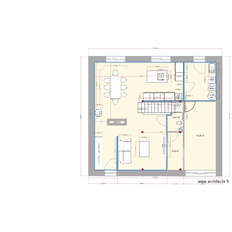 blg9. Plan de 9 pièces et 161 m2