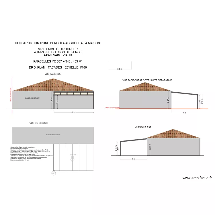 DP 4 LE TROCQUER. Plan de 