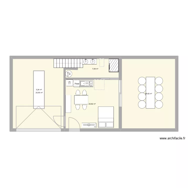 garage appart. Plan de 5  et 90 m²