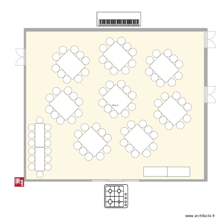 Mariage. Plan de 1 pièce et 189 m2