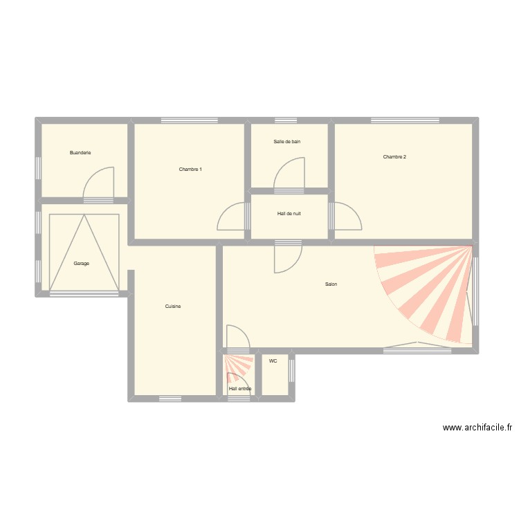 Hautenauve. Plan de 9 pièces et 63 m2