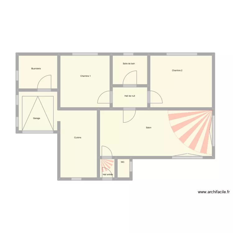 Hautenauve. Plan de 9 pièces et 63 m²