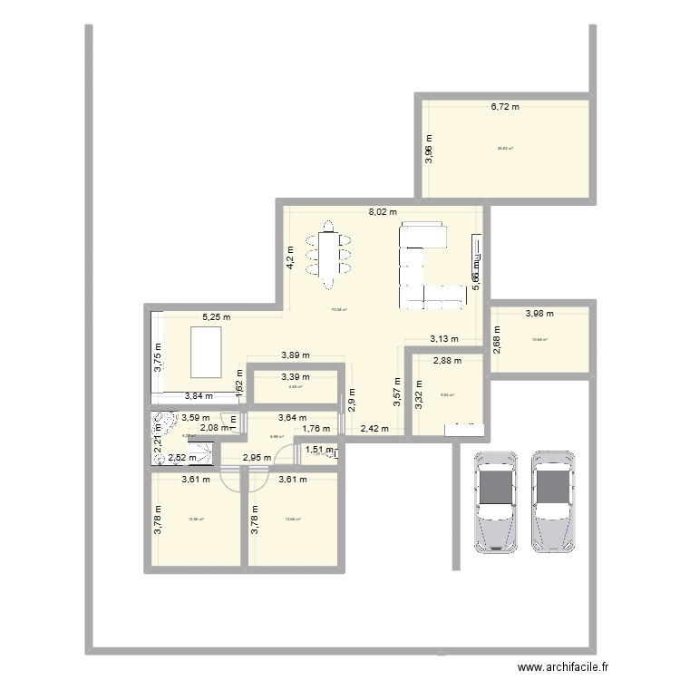 MAISON 3. Plan de 10 pièces et 167 m2