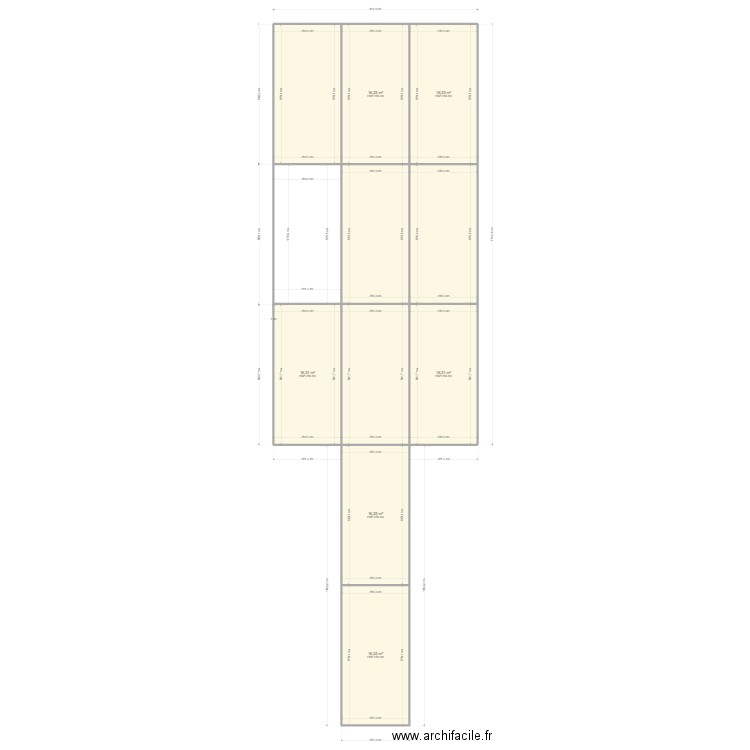 Projet magasin modulaire Aircalin. Plan de 10 pièces et 162 m2