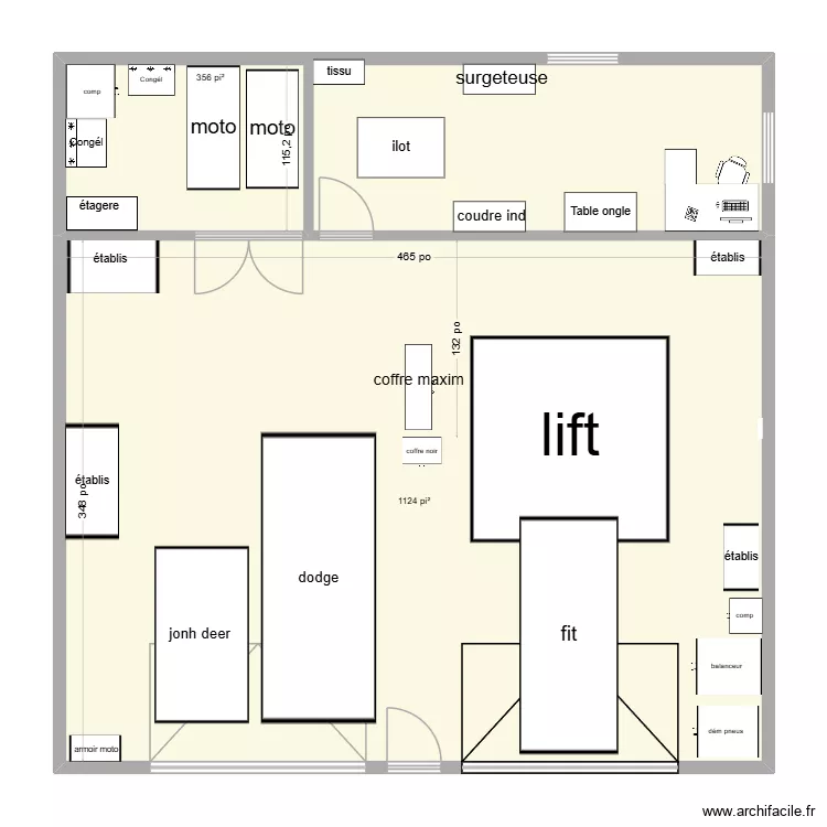 garage. Plan de 2 et 137 m² garage. Plan de 2 et 137 m²