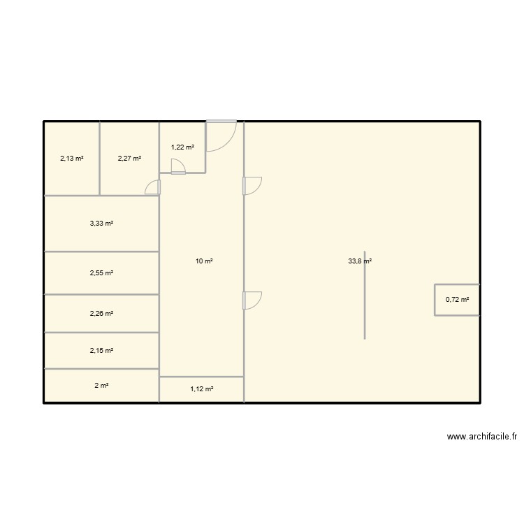 plan de cuisine. Plan de 12 pièces et 64 m2