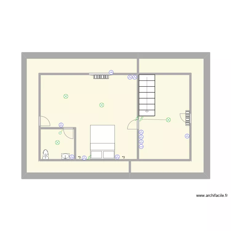 Thomas étage implantation 5. Plan de 5 et 33 m² Thomas étage implantation 5. Plan de 5 et 33 m²