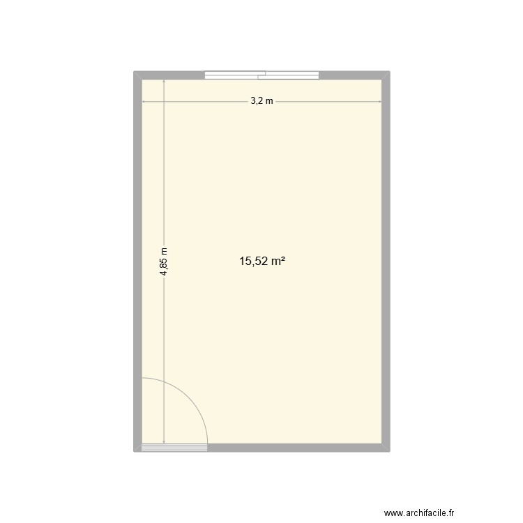 Appartement Bramois D2.1. Plan de 1 pièce et 16 m2