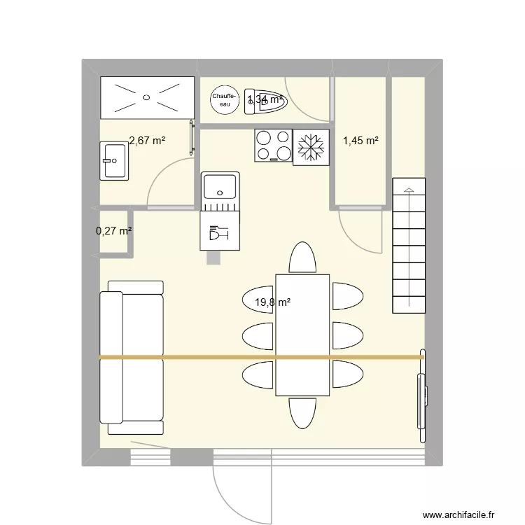 menuires1. Plan de 5  et 26 m²