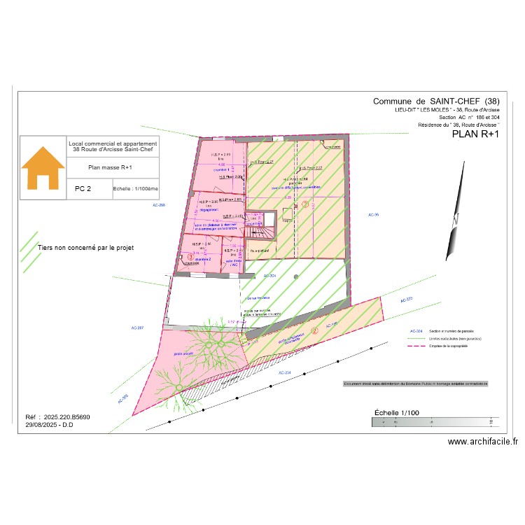 PC 2 Florian Plan de Masse et division R+1. Plan de 0 pièce et 0 m2
