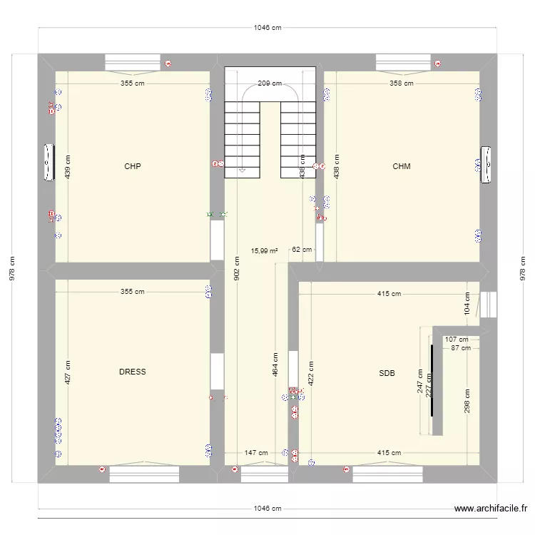 Sch&eacute;ma de position ETAGE. Plan de 