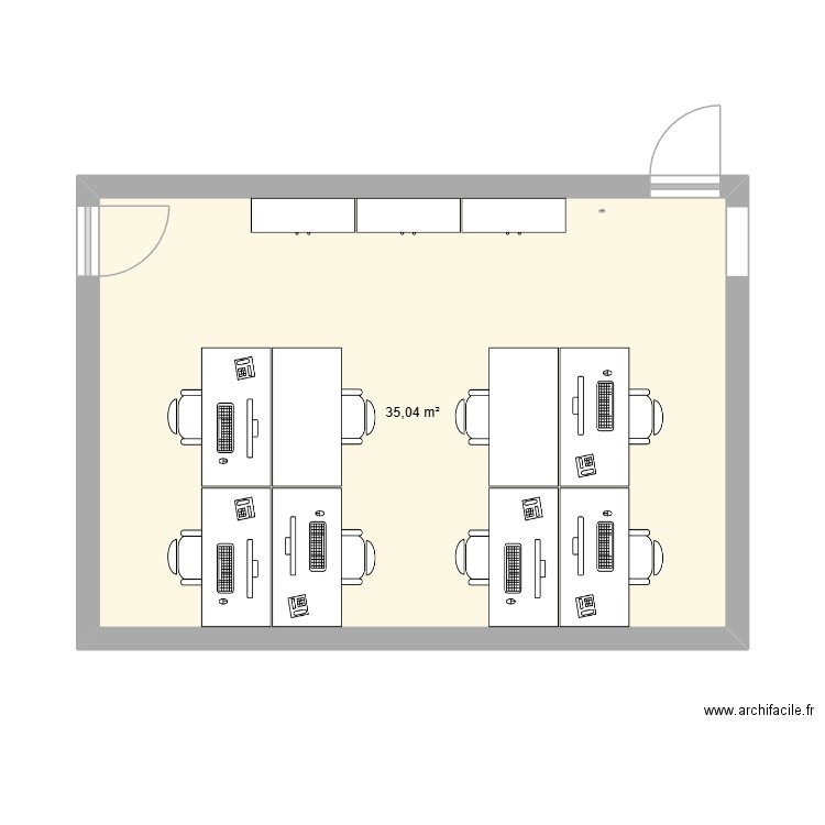 BUREAU 2. Plan de 1 pièce et 35 m2