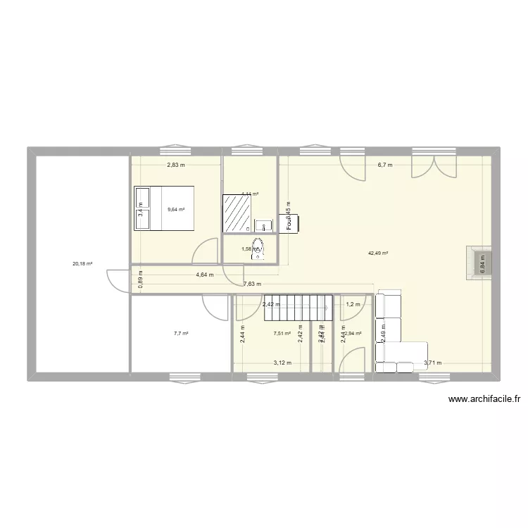 MAISON 1. Plan de 8  et 96 m²