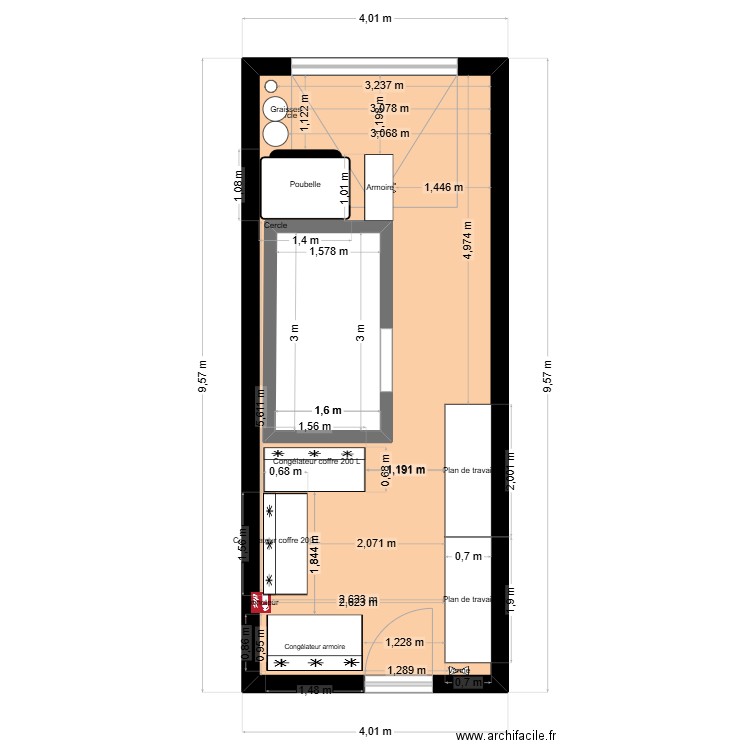 garage. Plan de 2 pièces et 37 m2