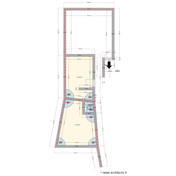 LE CHIFOUMI. Plan de 2 pièces et 31 m2