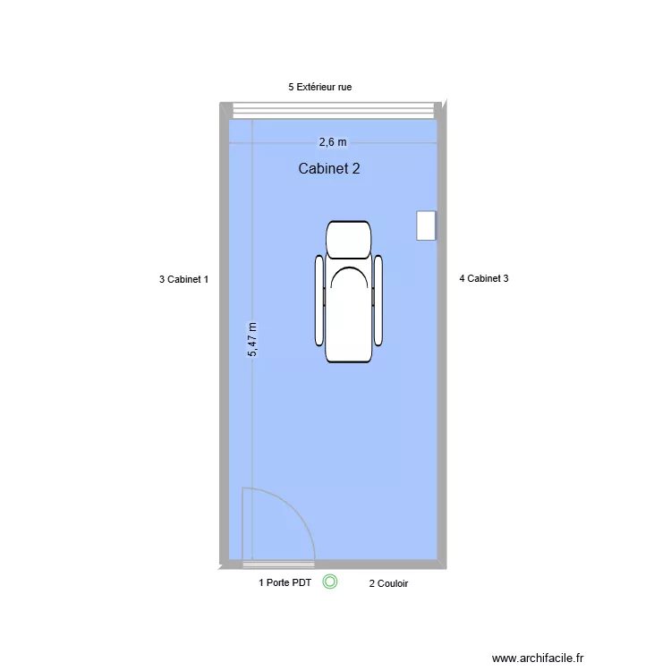60711 Cabinet 2. Plan de 1 Pièce et 14 m² 60711 Cabinet 2. Plan de 1 Pièce et 14 m²