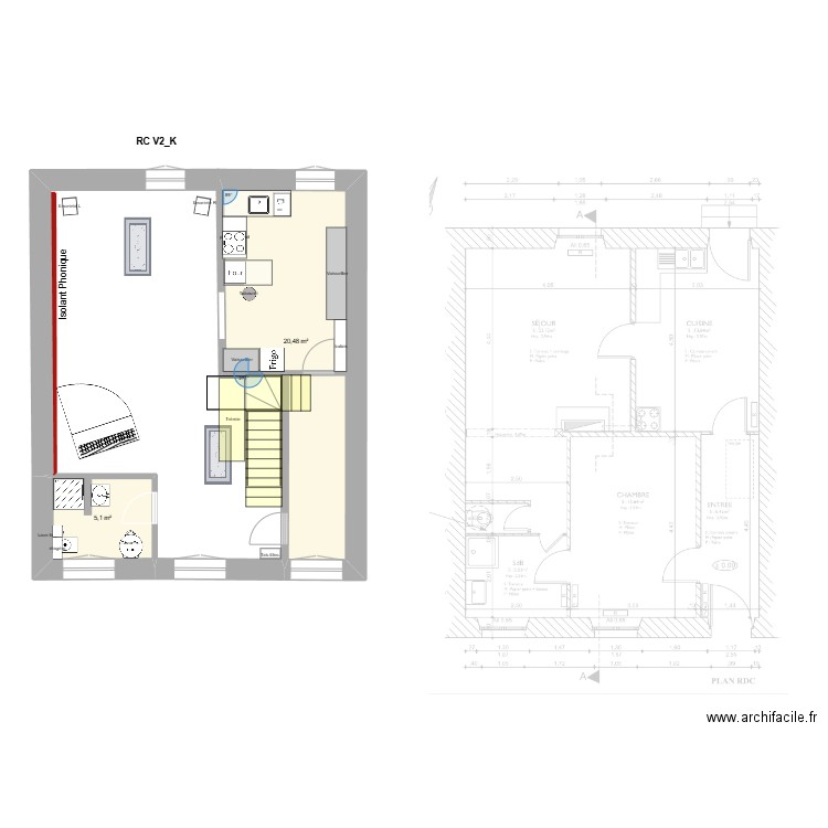 RC V2_K. Plan de 2 pièces et 26 m2