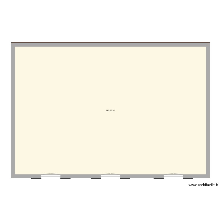 facade ouest. Plan de 3 pièces et 437 m2