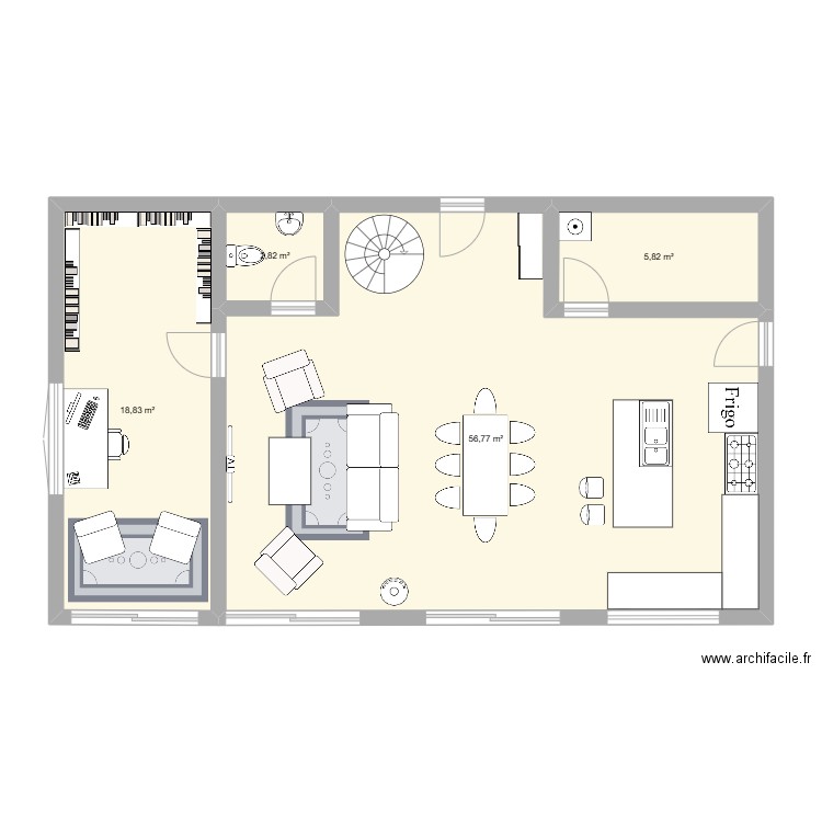Nathurus V2. Plan de 4 pièces et 84 m2