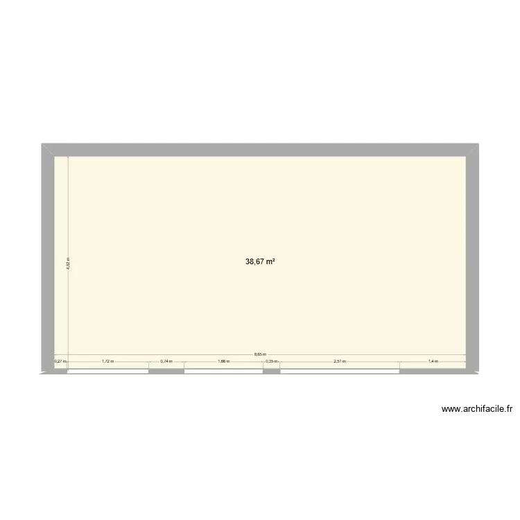 WC Batiment C - Vierge. Plan de 1 Pièce et 39 m² WC Batiment C - Vierge. Plan de 1 Pièce et 39 m²