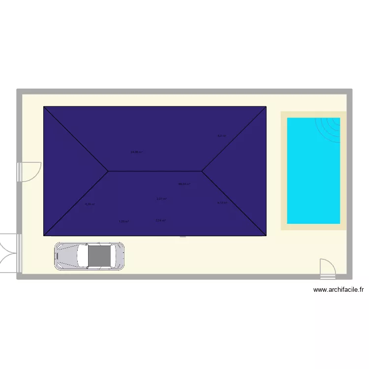 Maison. Plan de 8  et 210 m²