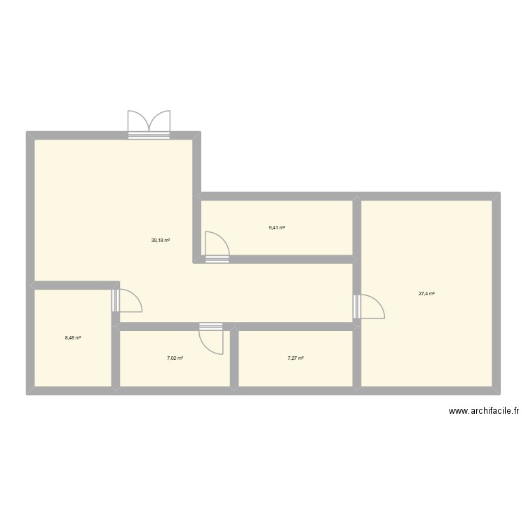 institut. Plan de 6 pièces et 99 m2