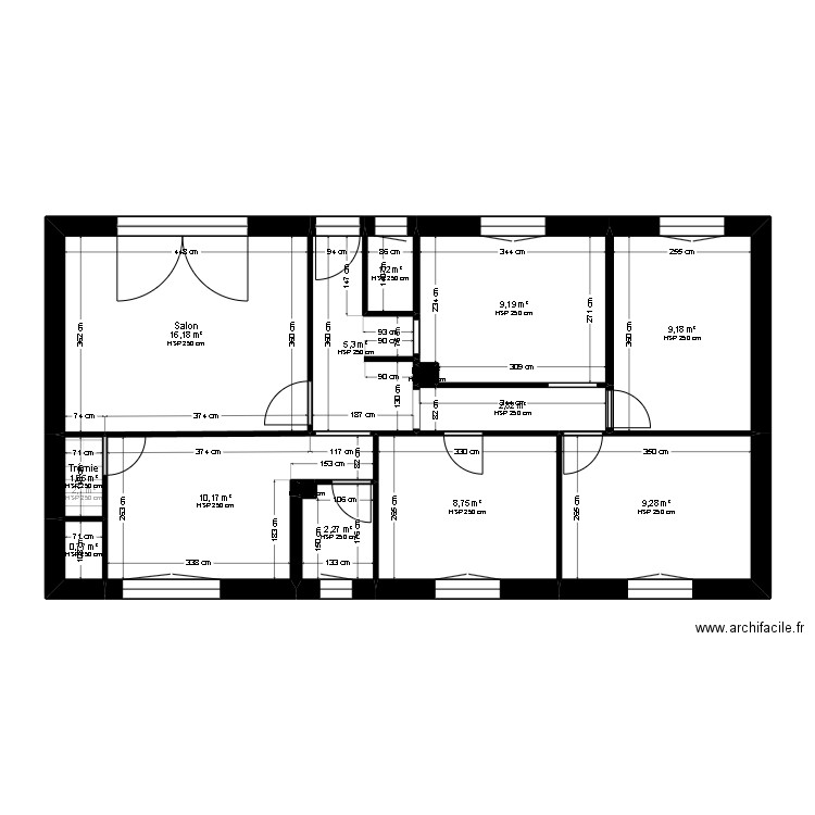 DELAHAYE. Plan de 22 pièces et 152 m2