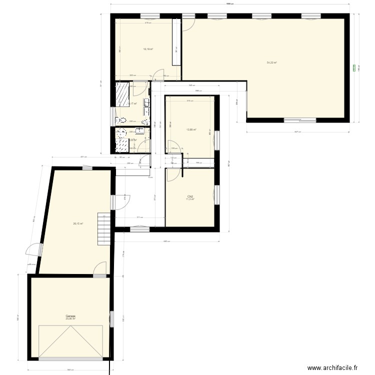 SdB version2. Plan de 8 pièces et 156 m2