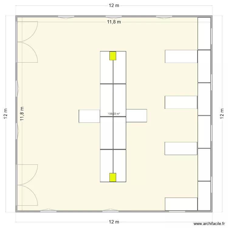 conteneur locasix new salle emballage. Plan de 