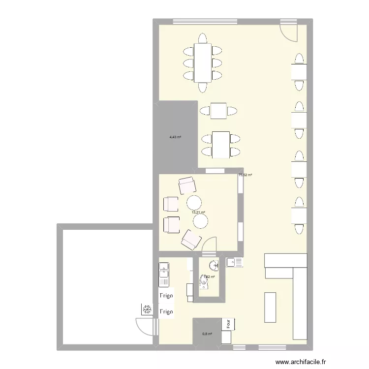 Plan TFE. Plan de 5  et 96 m²