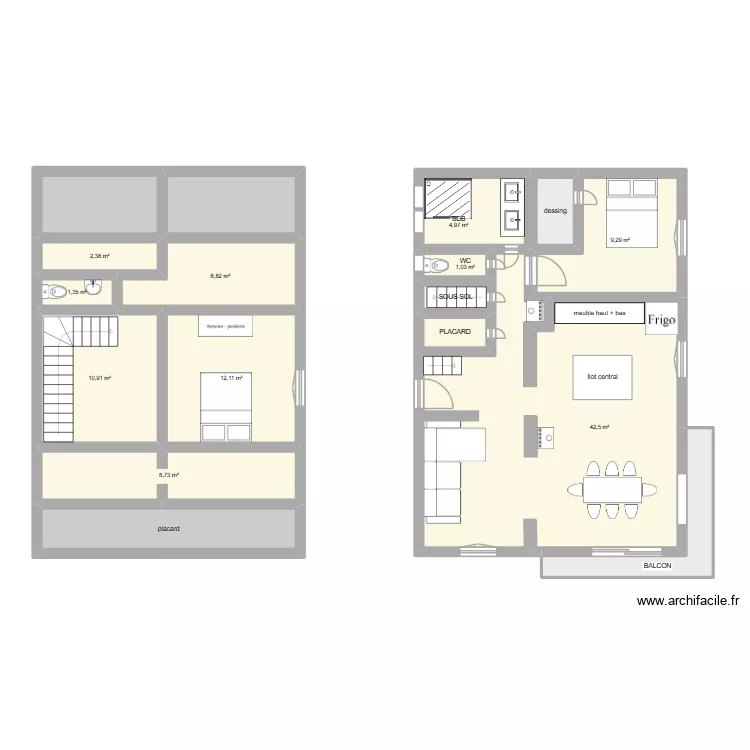 MAISON GOLBEY &eacute;tage. Plan de 