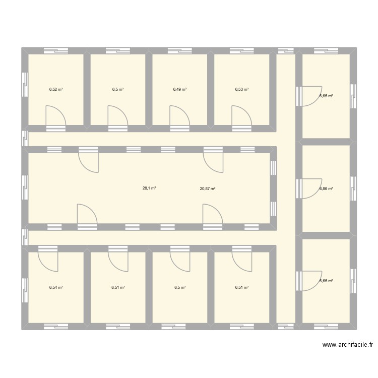 Oral Task Overview : Haribo C et L   Etage 1. Plan de 13 pièces et 121 m2