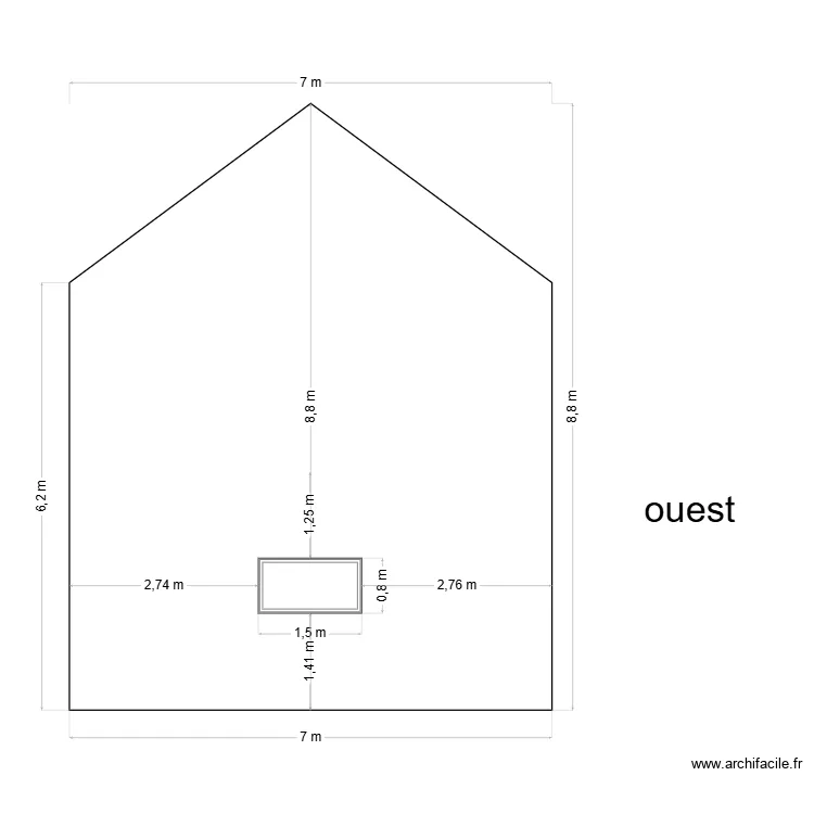 facade ouest. Plan de 