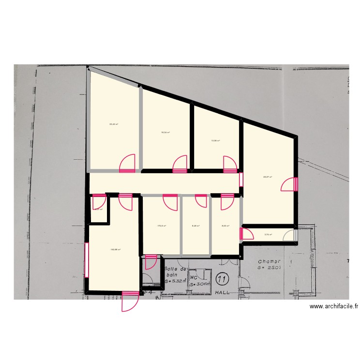 cabinet walid. Plan de 10 pièces et 137 m2