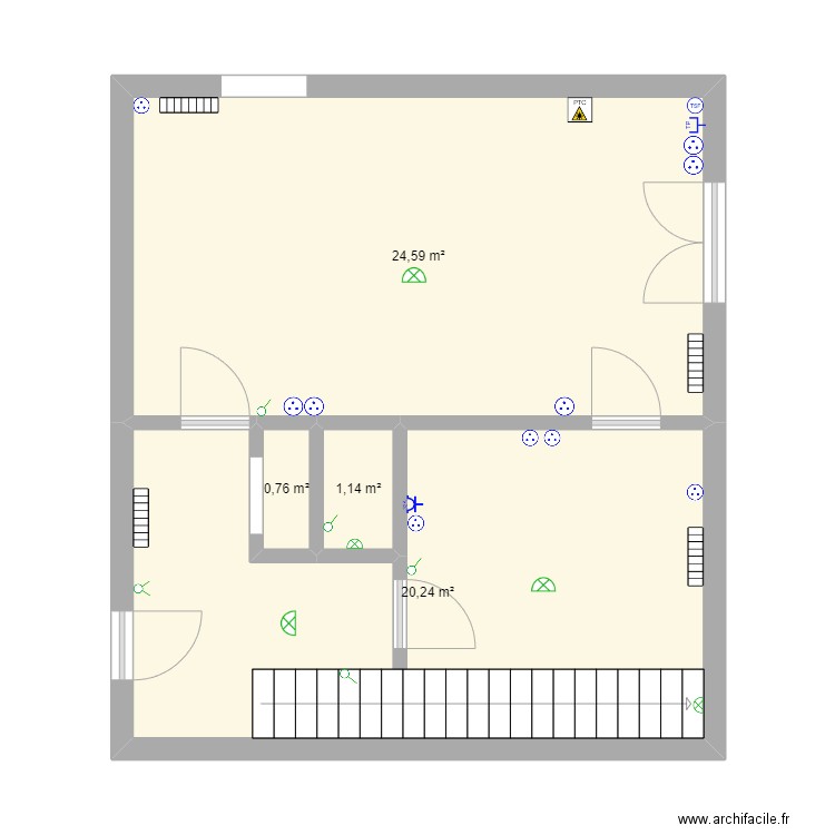 logement douais . Plan de 4 pièces et 47 m2