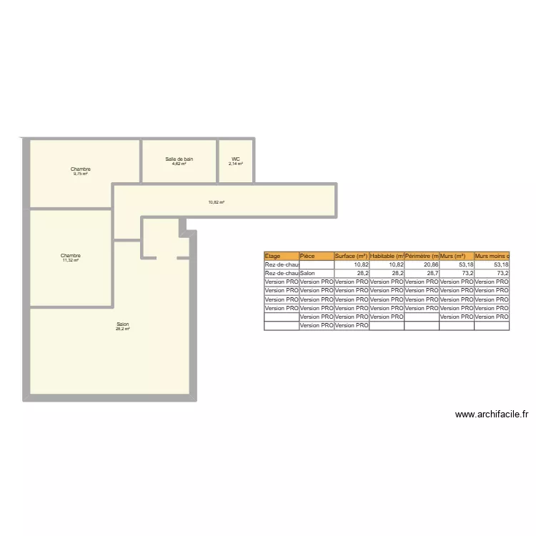 LANTRES 2eme etage 18. Plan de 6 Pièces et 67 m²