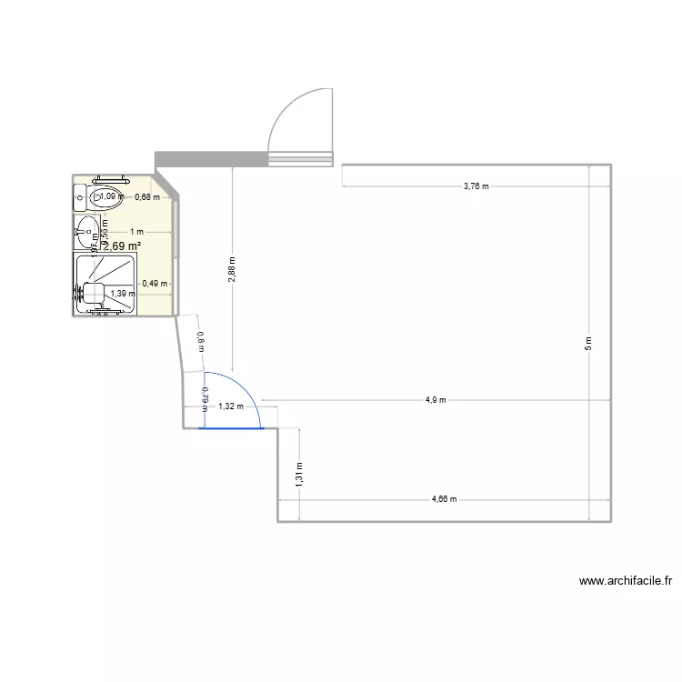 CHAMBRE AVEC SDB FAURE V2 A FAIRE VALIDER DDT 23. Plan de CHAMBRE AVEC SDB FAURE V2 A FAIRE VALIDER DDT 23. Plan de
