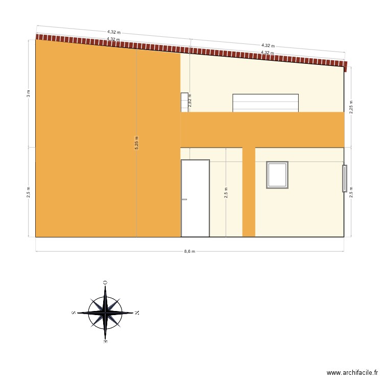 plan Façade Est carole. Plan de 0 pièce et 0 m2
